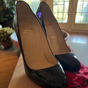 Authentic Christian Louboutin Dorissima 100 patent.